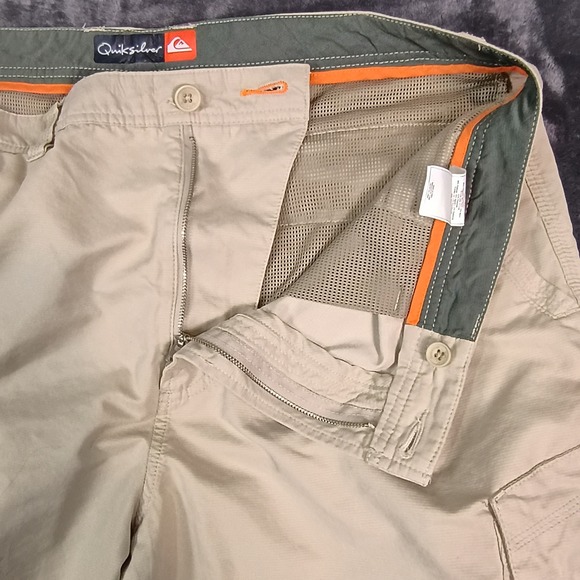 Quiksilver Mens Tan Cargo Shorts Ripstop Khaki AQMWS00020 Size 38 - Picture 14 of 15